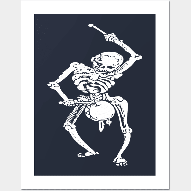 Civil War Federal Drummer Boy Skeleton In White v2 Wall Art by taiche